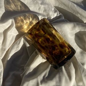 Vintage Amber Glass Spotted Cup